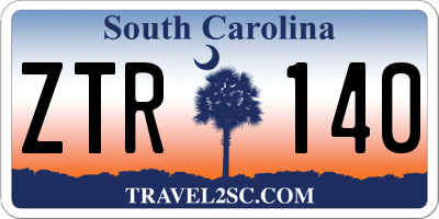 SC license plate ZTR140