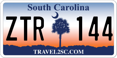 SC license plate ZTR144