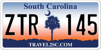 SC license plate ZTR145