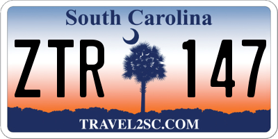 SC license plate ZTR147