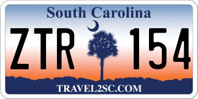 SC license plate ZTR154