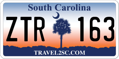 SC license plate ZTR163