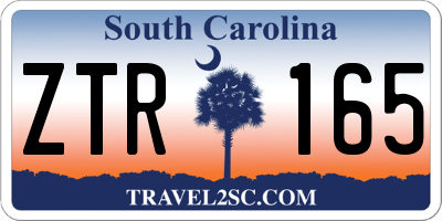 SC license plate ZTR165