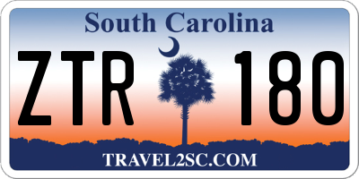 SC license plate ZTR180