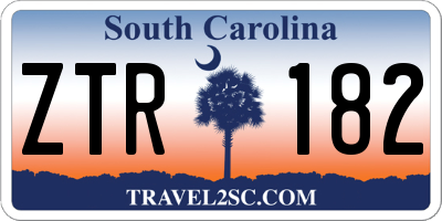 SC license plate ZTR182