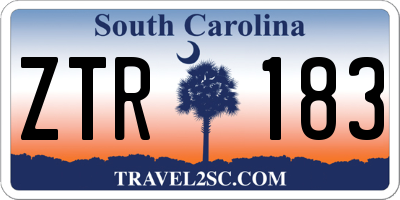 SC license plate ZTR183