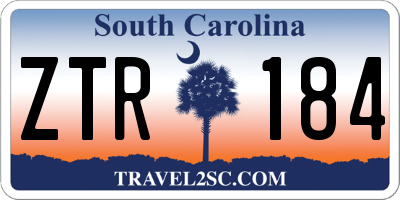 SC license plate ZTR184