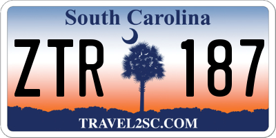 SC license plate ZTR187