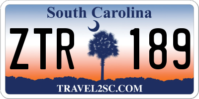 SC license plate ZTR189