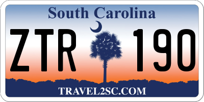 SC license plate ZTR190