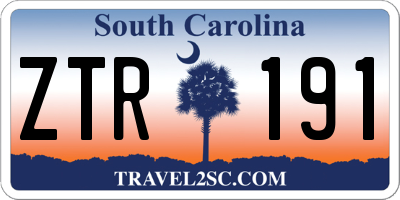 SC license plate ZTR191