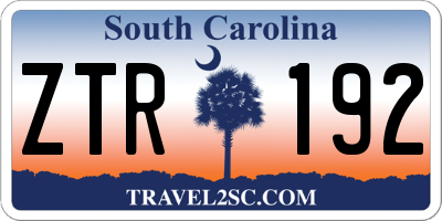 SC license plate ZTR192