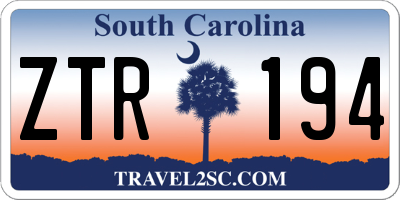 SC license plate ZTR194