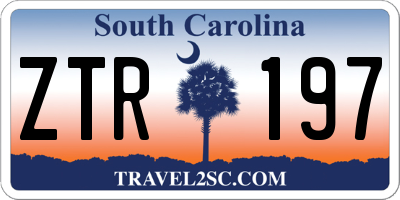 SC license plate ZTR197