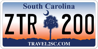 SC license plate ZTR200
