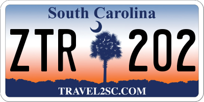SC license plate ZTR202