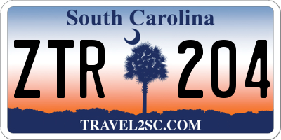 SC license plate ZTR204