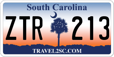 SC license plate ZTR213