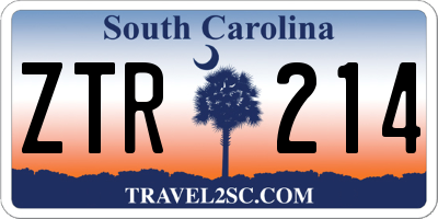SC license plate ZTR214