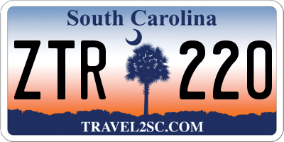 SC license plate ZTR220