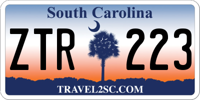 SC license plate ZTR223