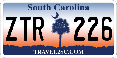 SC license plate ZTR226