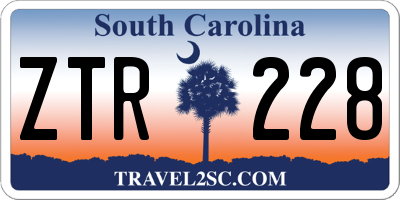 SC license plate ZTR228