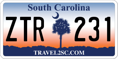 SC license plate ZTR231