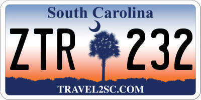 SC license plate ZTR232