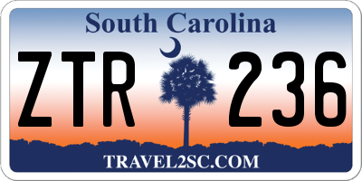 SC license plate ZTR236
