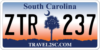 SC license plate ZTR237