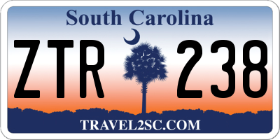 SC license plate ZTR238