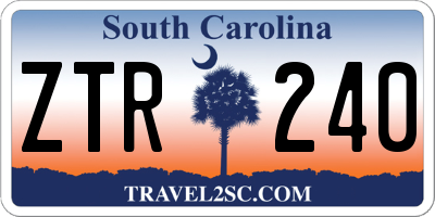 SC license plate ZTR240