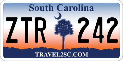 SC license plate ZTR242