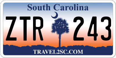 SC license plate ZTR243