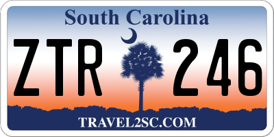 SC license plate ZTR246