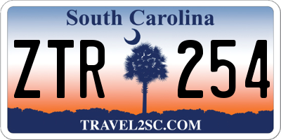 SC license plate ZTR254
