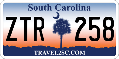 SC license plate ZTR258