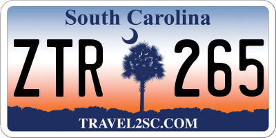 SC license plate ZTR265