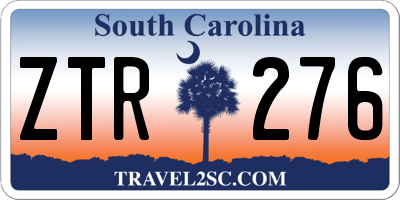SC license plate ZTR276