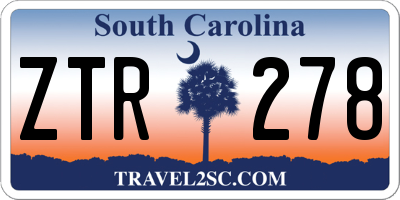 SC license plate ZTR278
