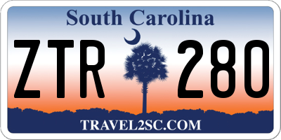 SC license plate ZTR280