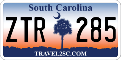 SC license plate ZTR285