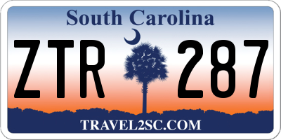 SC license plate ZTR287