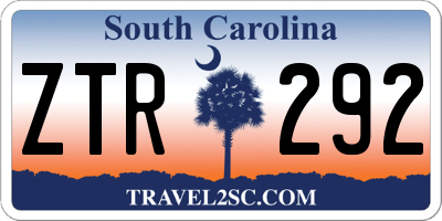 SC license plate ZTR292