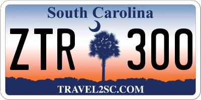 SC license plate ZTR300