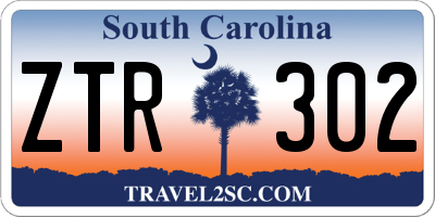 SC license plate ZTR302