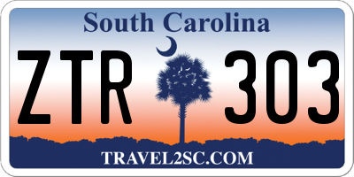 SC license plate ZTR303
