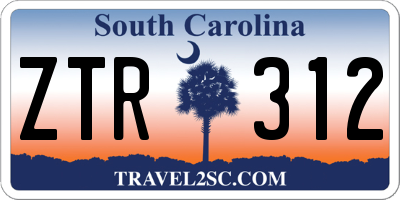 SC license plate ZTR312