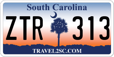 SC license plate ZTR313